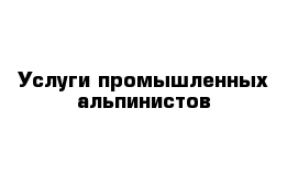 Услуги промышленных альпинистов